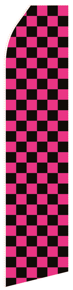 Black Magenta econo feather flag, 16 ft, single-sided