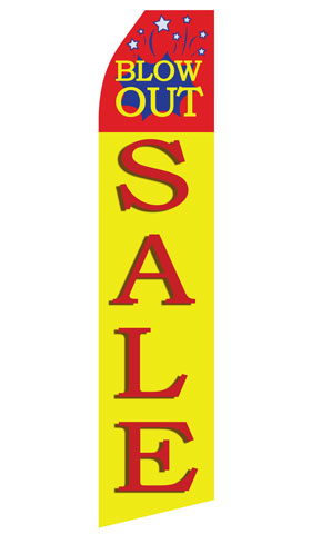 Blow Out Sale econo feather flag, 16 ft, single-sided, design 1509