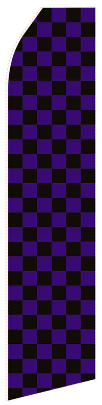 Blue Black Chessboard econo feather flag, 16 ft, single-sided