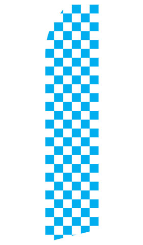 Blue Checkered econo feather flag, 16 ft, single-sided