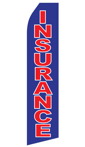 Blue Insurance econo feather flag, 16 ft, single-sided