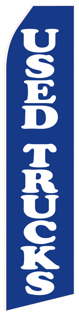 Blue Used Truck econo feather flag, 16 ft, single-sided