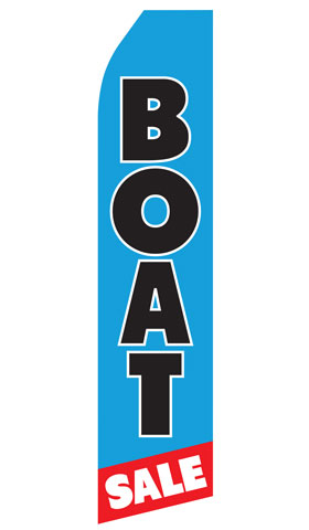 Boat Sale econo feather flag, 16 ft, single-sided