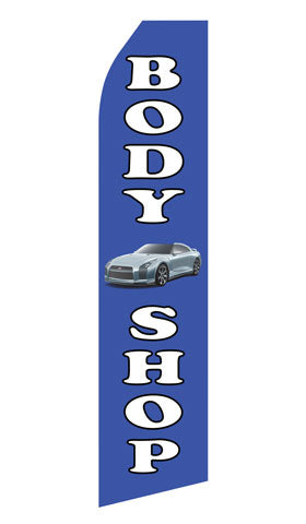 Body Shop econo feather flag, 16 ft, single-sided