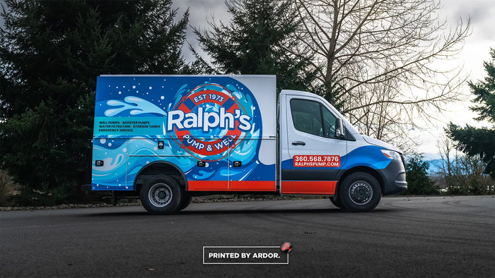 Box van partial wrap for Ralph's Pump and Well
