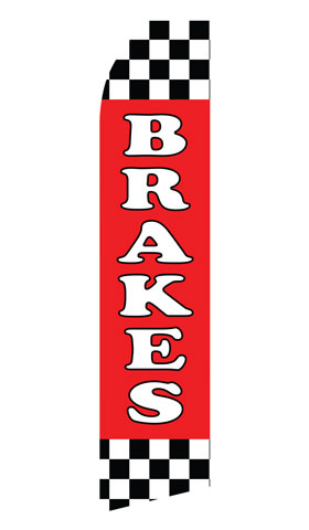 Brakes Service econo feather flag, 16 ft, single-sided, design 0046