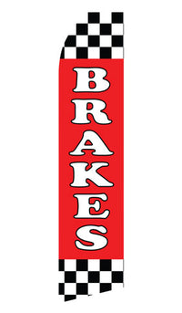 Brakes Service econo feather flag, 16 ft, single-sided, design 0046
