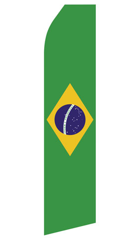 Brazilian Flag econo feather flag, 16 ft, single-sided