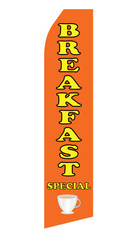 Breakfast Special econo feather flag, 16 ft, single-sided