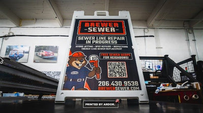 Brewer Sewer A-frame sign by Ardor Printing, view 2