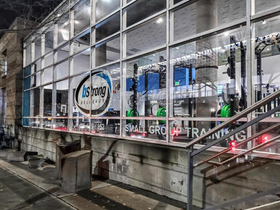 bStrong Bellevue gym window logo and lettering by Ardor Printing