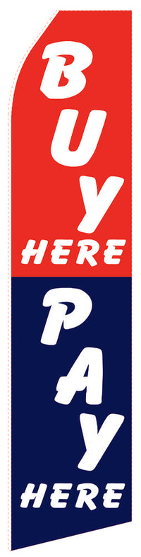 Buy & Pay econo feather flag, 16 ft, single-sided
