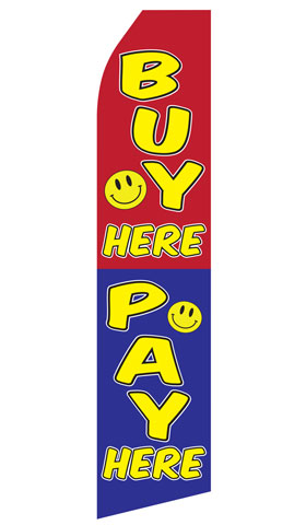 Buy Here Pay Here econo feather flag, 16 ft, single-sided