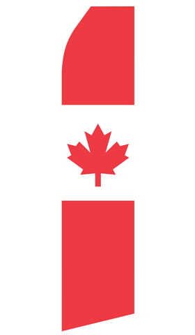 Canadian econo feather flag, 16 ft, single-sided