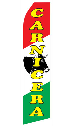 Carnicera econo feather flag, 16 ft, single-sided