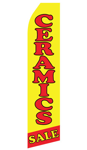 Ceramic Sale econo feather flag, 16 ft, single-sided