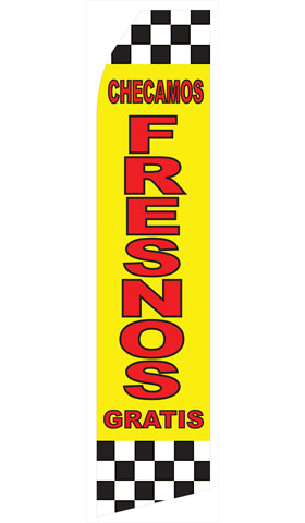 Checamos Fresnos Gratis econo feather flag, 16 ft, single-sided