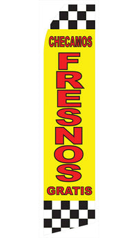 Checamos Fresnos Gratis econo feather flag, 16 ft, single-sided