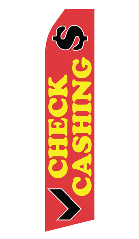 Check Cashing econo feather flag, 16 ft, single-sided