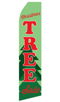 Christmas Tree Sale econo feather flag, 16 ft, single-sided, design 1202