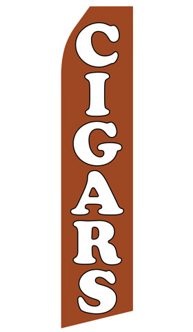 Cigars econo feather flag, 16 ft, single-sided, design 0163