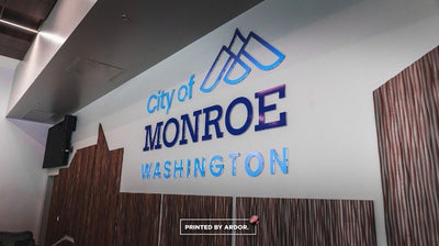 City of Monroe acrylic lobby sign by Ardor Printing, view 2