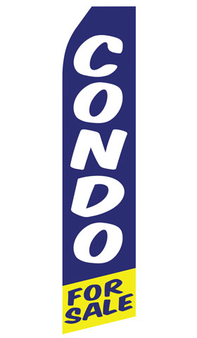 Condo For Sale econo feather flag, 16 ft, single-sided