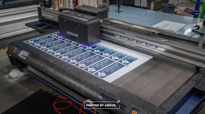 Coroplast signs printed on a UV flatbed printer by Ardor Printing