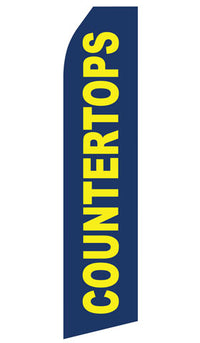 Countertops econo feather flag, 16 ft, single-sided, design 0702