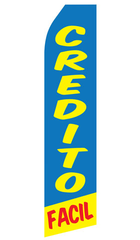 Credito Facil econo feather flag, 16 ft, single-sided, design 0290