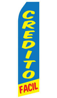 Credito Facil econo feather flag, 16 ft, single-sided, design 0290