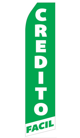 Credito Facil econo feather flag, 16 ft, single-sided, design 0623