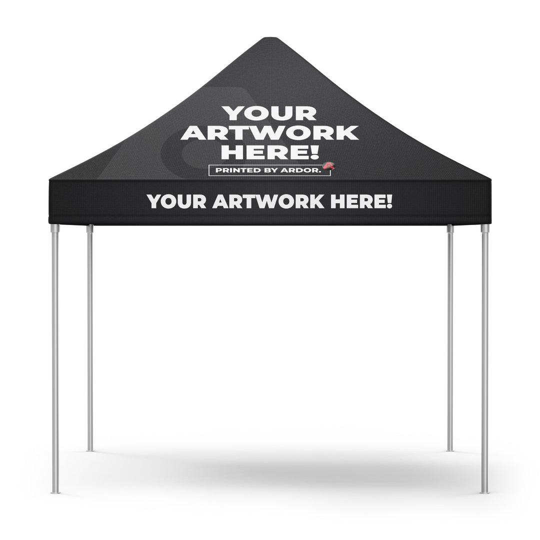 Custom 10ft event tent, 10 x 10 ft canopy, front view, Ardor Printing