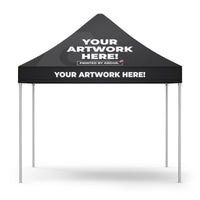 Custom 10ft event tent, 10 x 10 ft canopy, front view, Ardor Printing