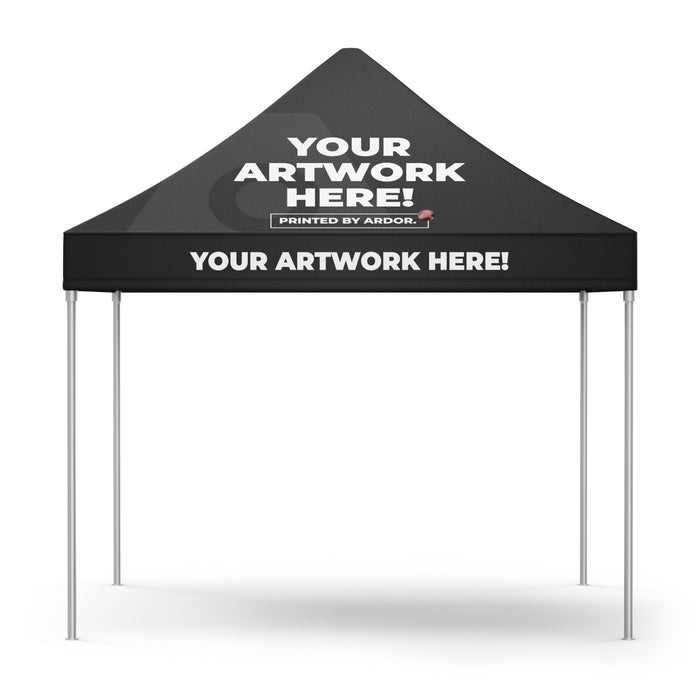 Custom 10ft event tent, 10 x 10 ft canopy, front view, Ardor Printing