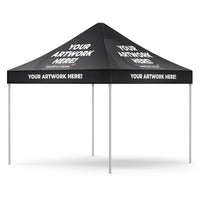 Custom 10ft event tent, 10 x 10 ft canopy, three-quarter left view, Ardor Printing