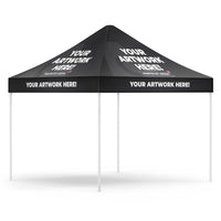 Custom 10ft event tent, 10 x 10 ft canopy, three-quarter right view, Ardor Printing