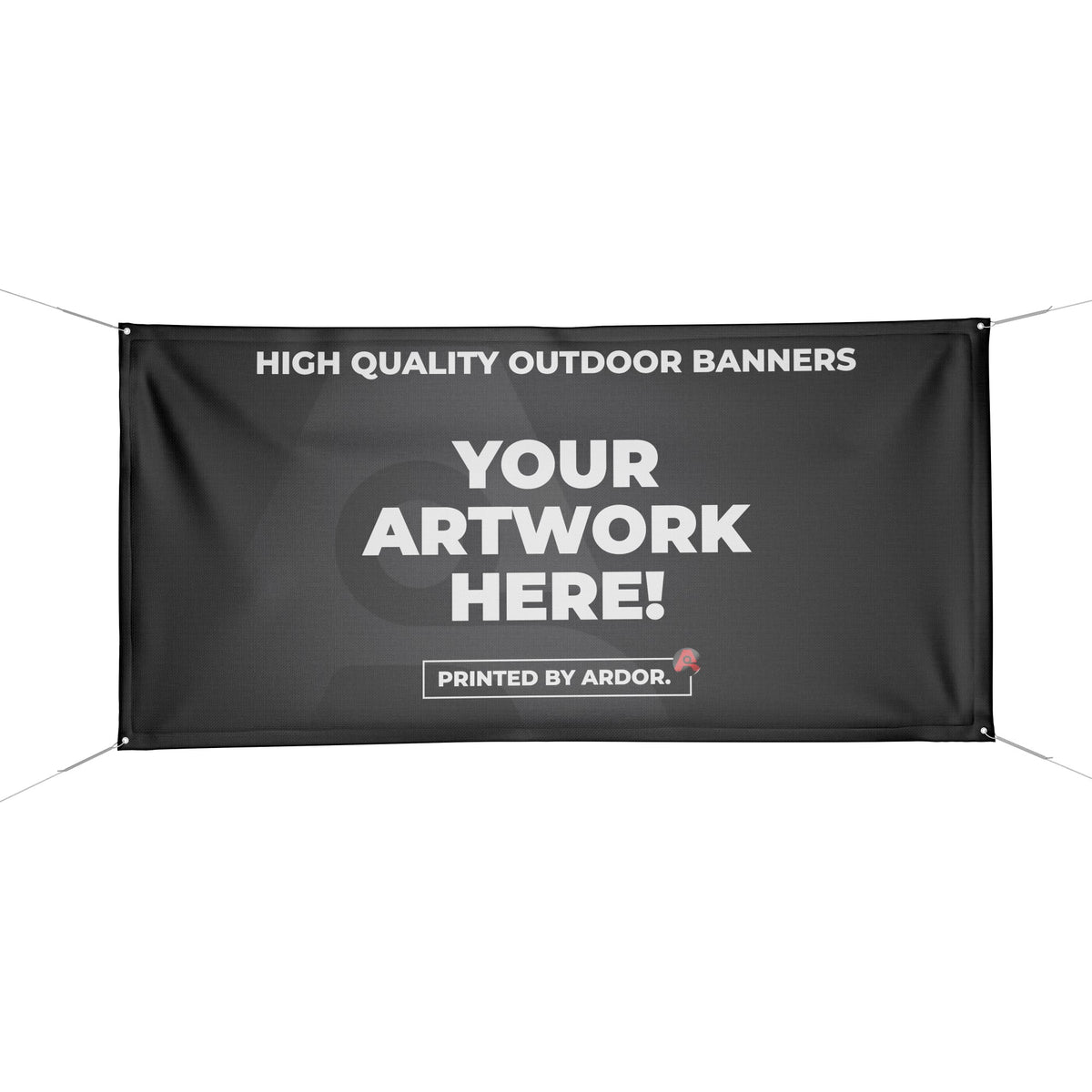 Custom 13oz vinyl banner with grommets, front view, Ardor Printing