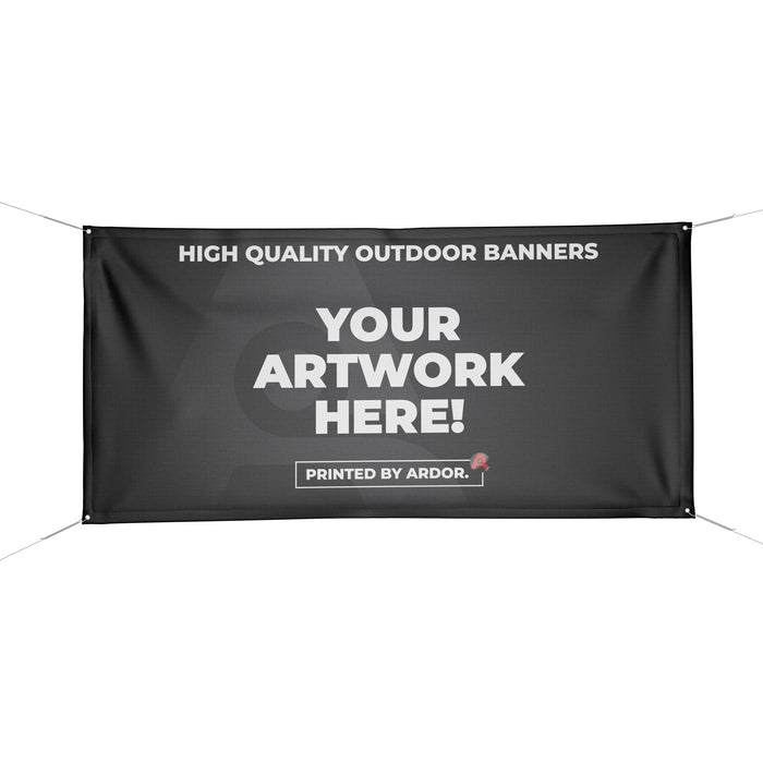 Custom 13oz vinyl banner with grommets, front view, Ardor Printing