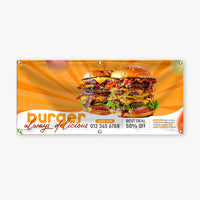 Full color 13 oz vinyl banner example with grommets