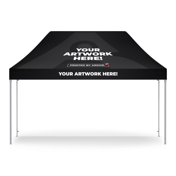 Custom 15ft event tent, 10 x 15 ft canopy, front view, Ardor Printing