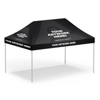Custom 15ft event tent, 10 x 15 ft canopy, three-quarter left view, Ardor Printing