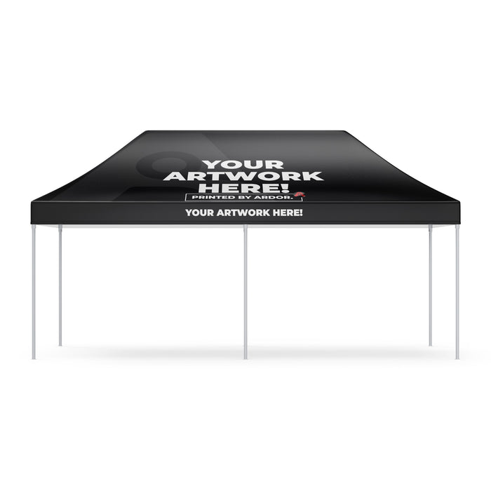 Custom 20ft event tent, 10 x 20 ft canopy, front view, Ardor Printing