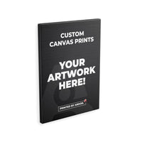 Custom canvas wrap, gallery wrapped stretched canvas, three-quarter left view, Ardor Printing