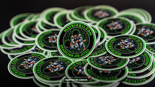 Matrix BJJ full-color circle stickers printed by Ardor Printing