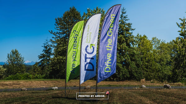 Custom feather flags printed by Ardor Printing