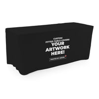 Custom fitted table cover, three-quarter left view, Ardor Printing
