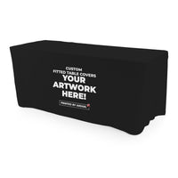 Custom fitted table cover, three-quarter right view, Ardor Printing