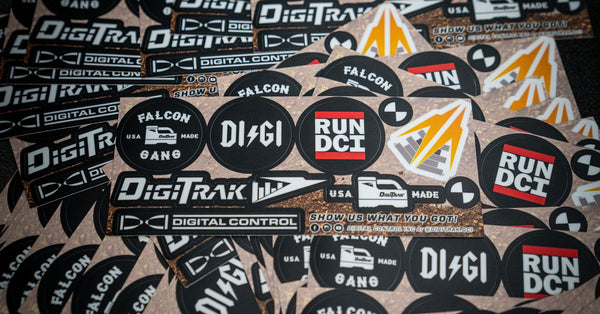 DigiTrak and Digital Control (DCI) logo stickers printed by Ardor Printing