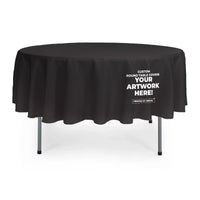 Custom round table cover, three-quarter right view, Ardor Printing